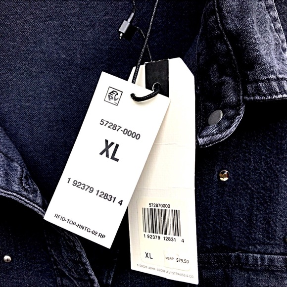 SALE24h NWT Levi’s Stud Rhinestone Black Denim - Picture 3 of 7